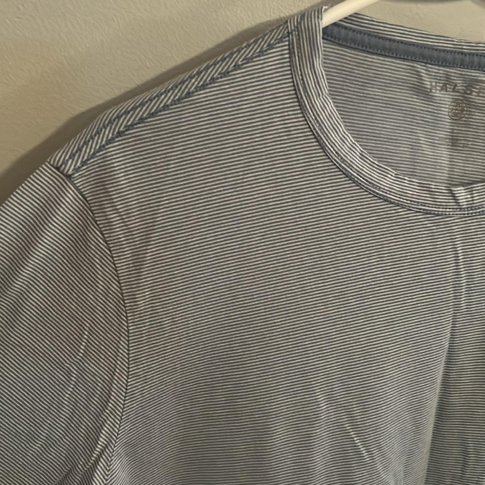 Halsey Pima Cotton Stripe Crewneck Short Sleeve T-Shirt Size L